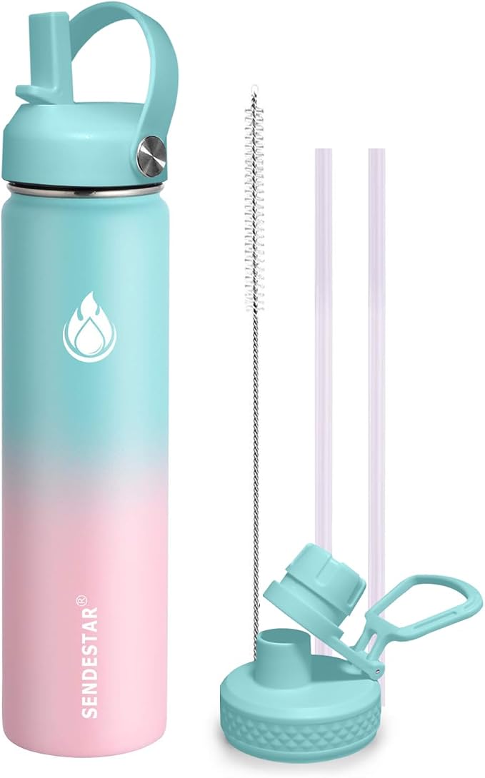 SENDESTAR Stainless Steel Wide Mouth Water Bottle 24oz Double Wall Vacuum by Sendestar