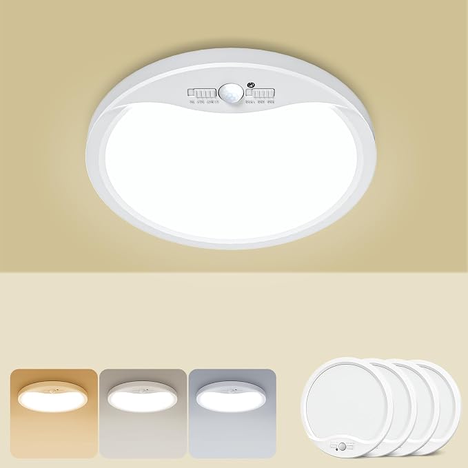 zemty 4Pack 7inch Motion Sensor Ceiling Lights Wired, 15W 1500lm 3CCT/3 by ZemtyCeilinglight