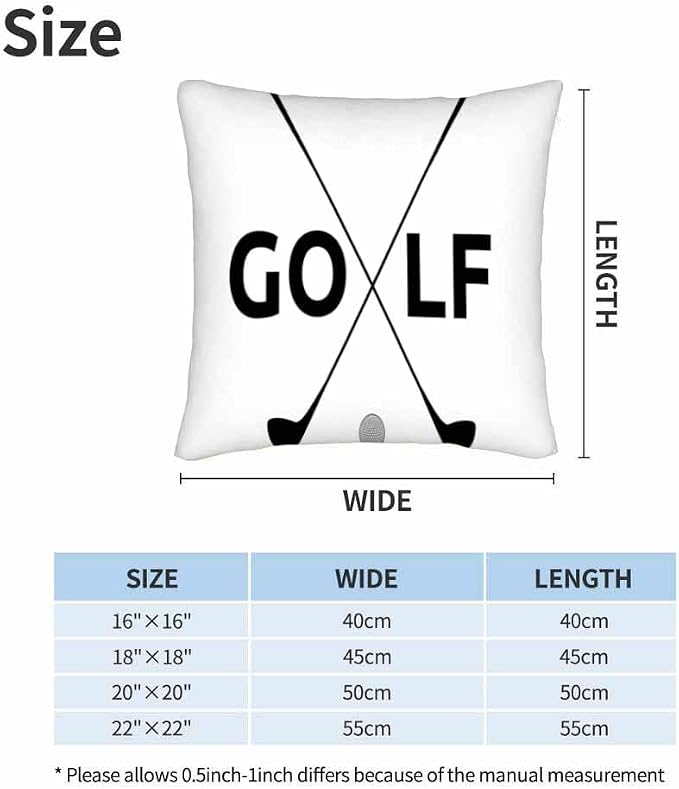 Black Golf Clubs Pillow Covers 18 X 18 Sports Themed Decor Symbol Golf Set of 2 - Image 6