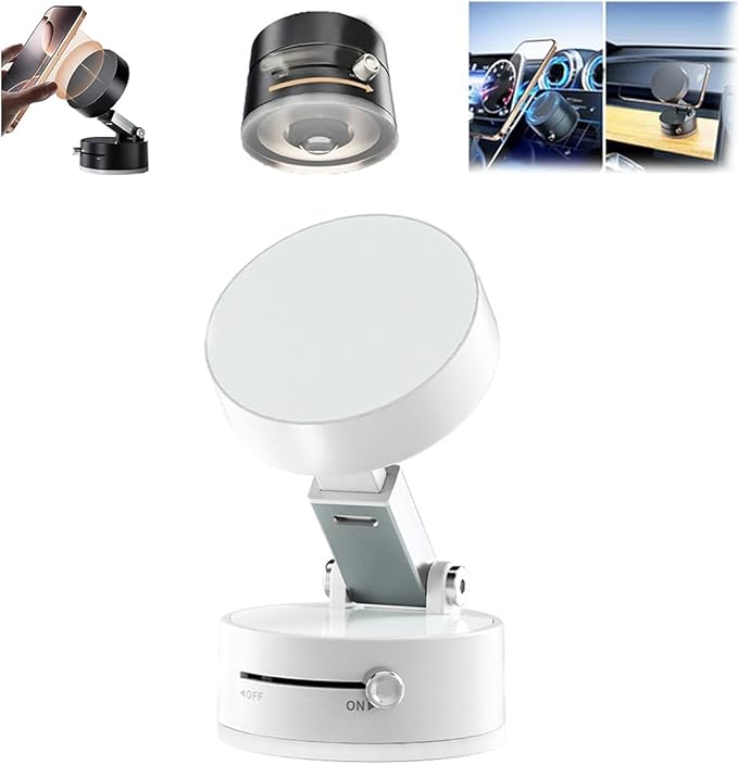 Oudvaker Foldable Magnetic Vacuum Phone Holder, 360° Electric Suction Car Mount by Oudvaker