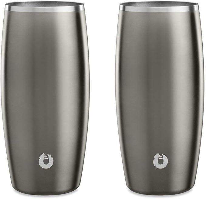 SNOWFOX Insulated Beer Glasses, Premium Vacuum Insulated Stainless Steel by Snowfox