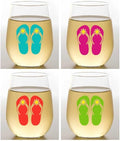Set of 4 Shatterproof Designer 16 oz Plastic Wine Glasses MADE in the USA by Unknown