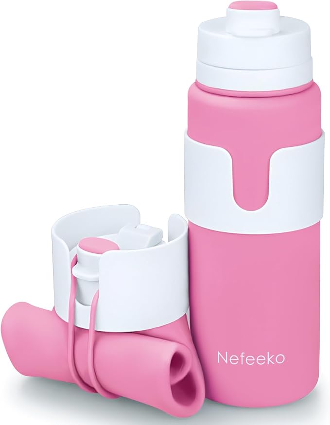 Nefeeko Collapsible Water Bottle, BPA Free 26oz Foldable Water Bottle by Nefeeko