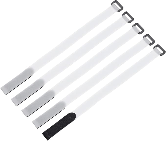 MECCANIXITY 5Pcs Reusable Battery Tie Down Straps, 0.8x16" White Nylon by MECCANIXITY