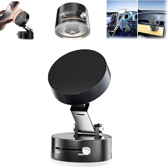Oudvaker Foldable Magnetic Vacuum Phone Holder, 360° Electric Suction Car Mount by Oudvaker