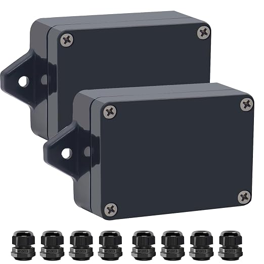 Junction Box IP65 Waterproof ABS Plastic Electrical Project Case Power Junction by Otdorpatio