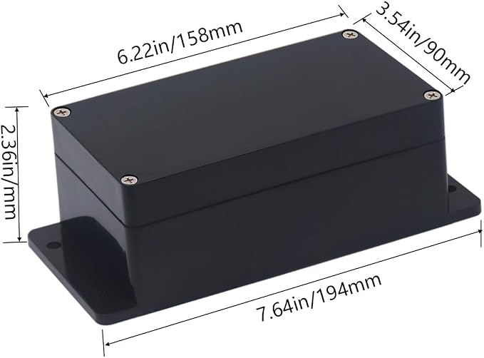 2 Pack Project Box IP65 Waterproof Junction Box ABS Plastic Black Electrical - Image 2