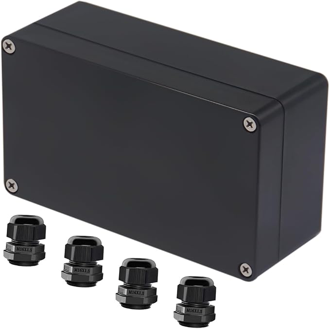 Project Box ABS Black Electrical Boxes IP65 Outdoor Waterproof Box Electronic by Raculety