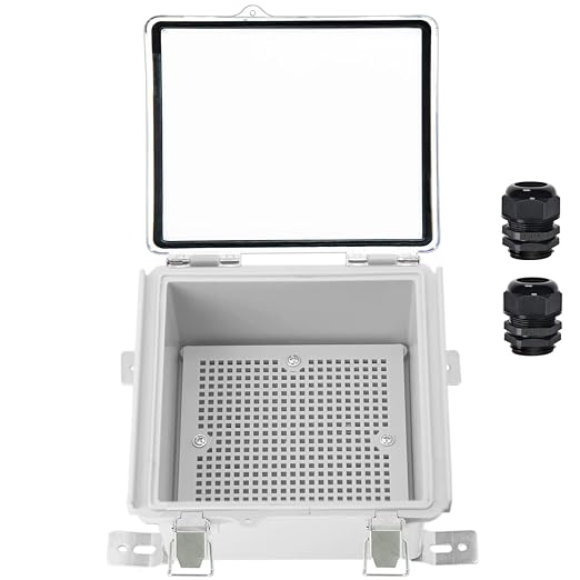 Zulkit Junction Box IP67 Waterproof Electrical Box Hinged Clear Cover Stainless by Zulkit