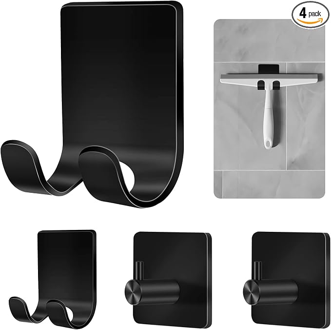 CGBE Shower Holders for Razors, 2 Pack Squeegee Holder and 2 Pack Razor Holder by CGBE
