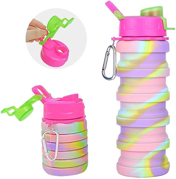 Collapsible Water Bottles 2 Pack Silicone Water Bottle - Image 4