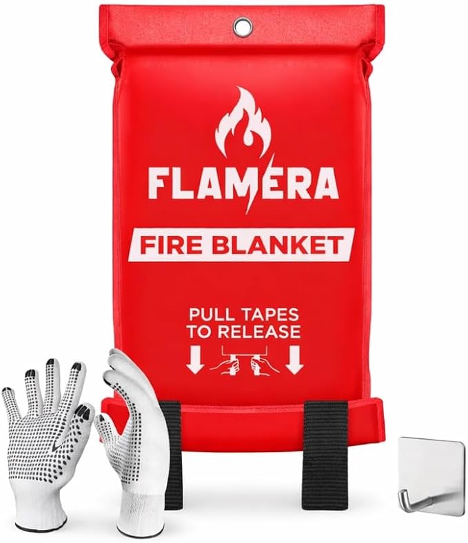 Emergency Fire Blanket for Home and Kitchen | 40"x40" Fireproof and Fire by FLAMERA