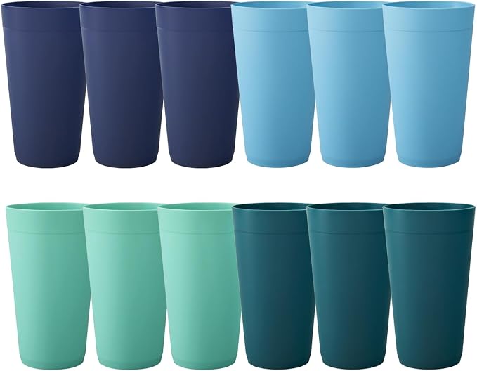 US Acrylic Newport 20 ounce Unbreakable Plastic Stackable Water Tumblers in 4 by USAcrylic