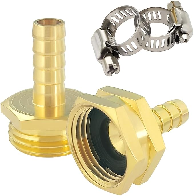Hooshing 1/4" Garden Hose Repair Kit Male and Female Brass Hose Mender End by Hooshing