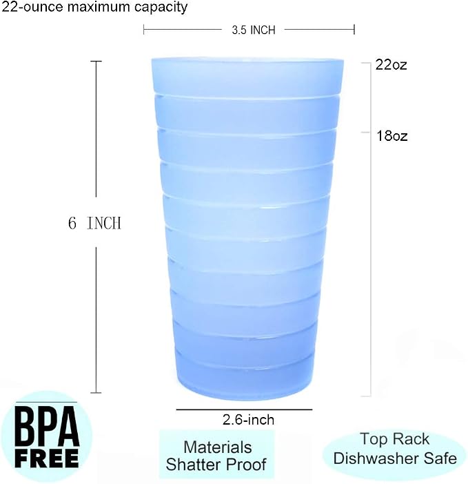 KX-WARE Mixed Drinkware 22-ounce Plastic Tumblers/Drinking Glasses/Party - Image 2