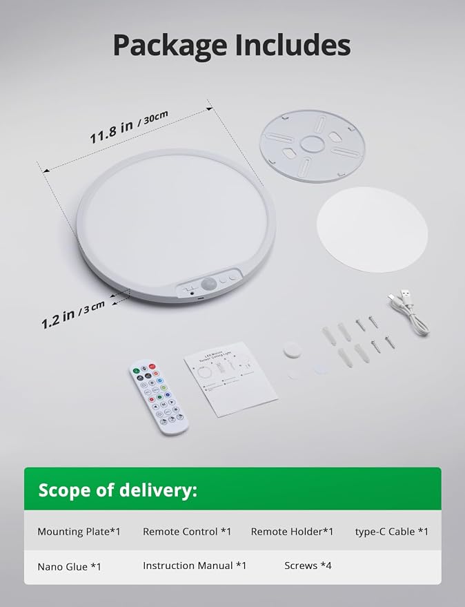Bojim 10000mAh Battery Operated Ceiling Light - Image 8