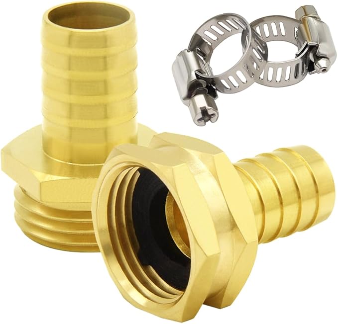 Hooshing 3/4" Garden Hose Repair Kit Solid Brass Water Hose Mender Male and by Hooshing