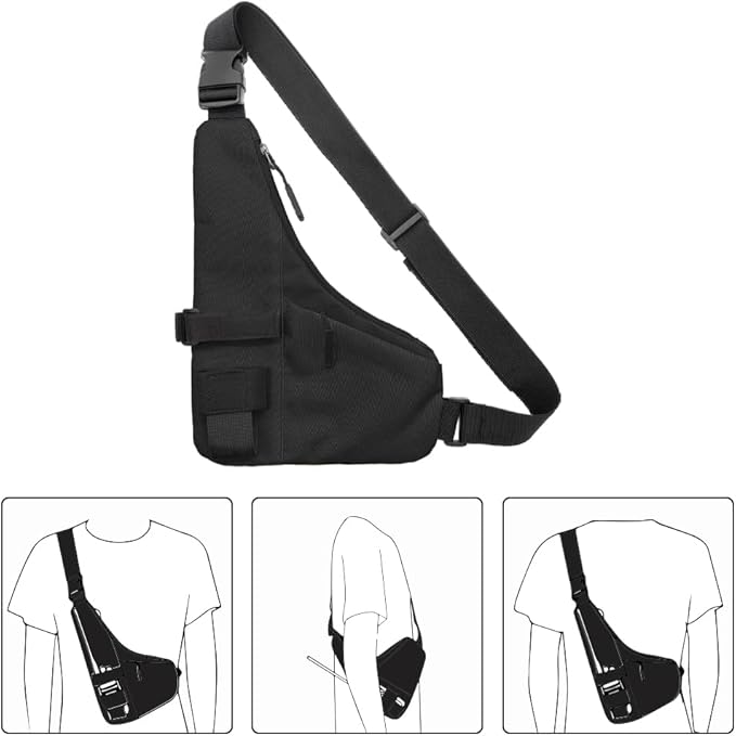 Universal Radio L Shape Chest 2 Pockets Harness Tactical Vest Nylon Vest Walkie - Image 2