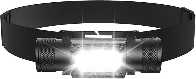 Rechargeable Headlamp, 1800 Lumen Super Bright Lightweight 0.25 lb by Gsvyaniv
