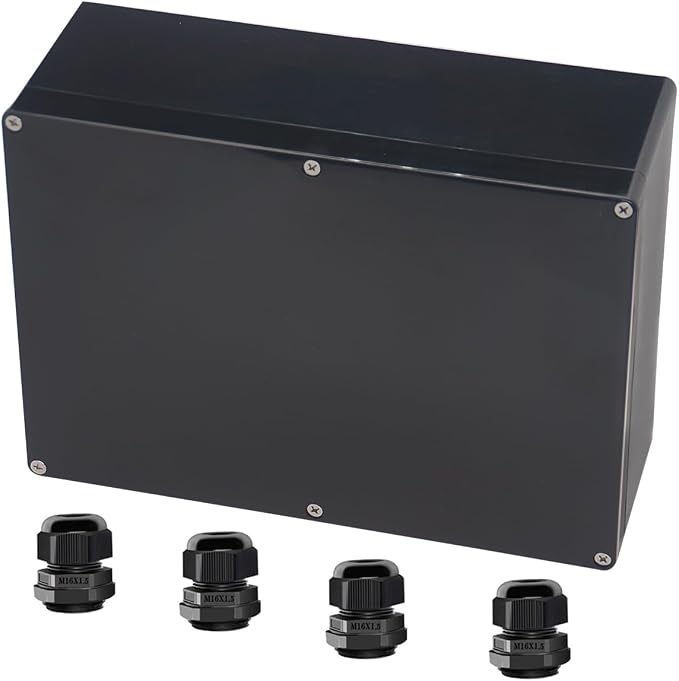Project Box ABS Black Electrical Boxes IP65 Outdoor Waterproof Box Electronic by Raculety