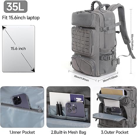 Tactical Military Backpack, Large Capacity Molle System - Image 3