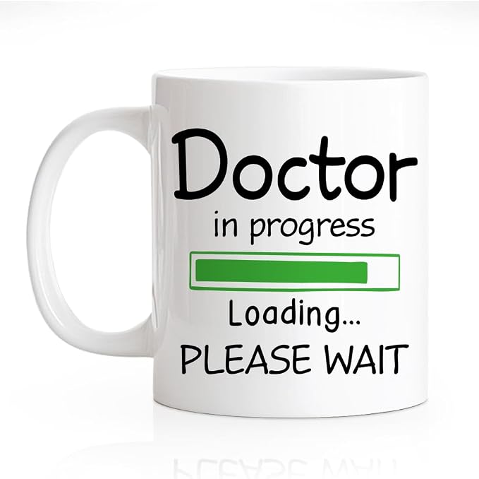 RZHV Doctor In Progress, Please Wait Coffee Mug, Funny Phd Student Mug by RZHV