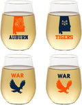 Wine-Oh Set of 4 Shatterproof Designer 16 oz Plastic Wine Glasses MADE in the by Unknown
