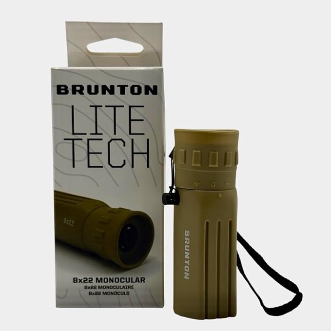 Brunton LITE TECH 8x22 Monocular, Coyote Tan, BaK-4 Prism Glass, Compact Design - Image 3