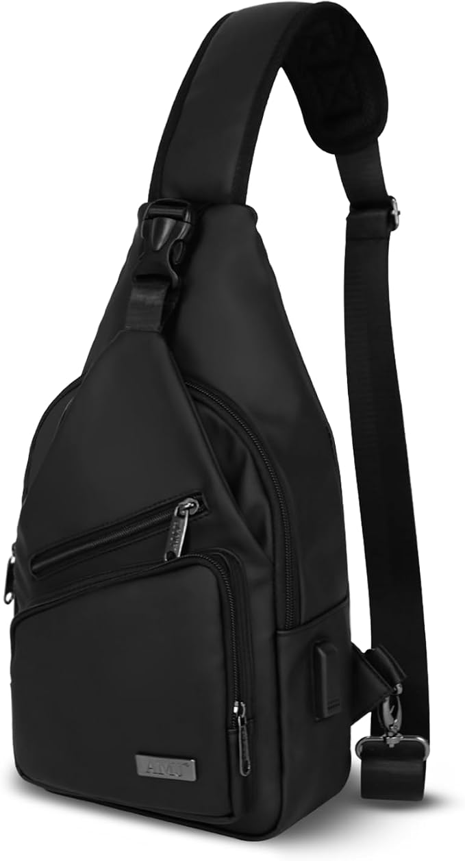 AMJ Crossbody Sling Bag Men Women, Casual Shoulder Backpack, Chest Daypack by AMJ