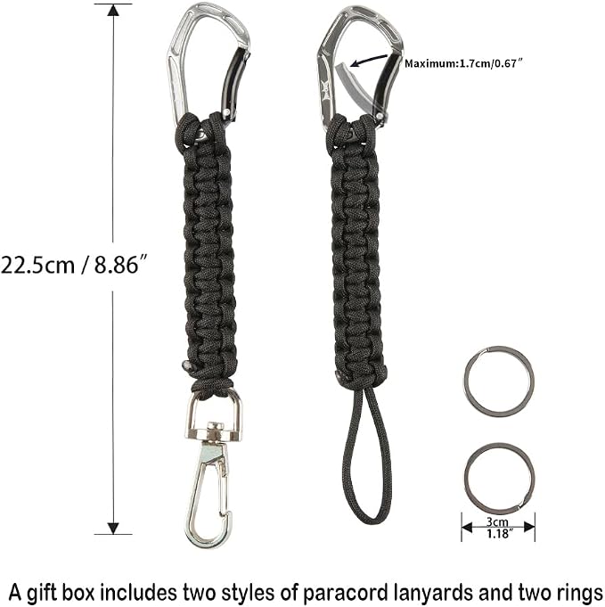 HERCULES Paracord Keychain Set – 2 Pack Lanyard Rope - Image 2