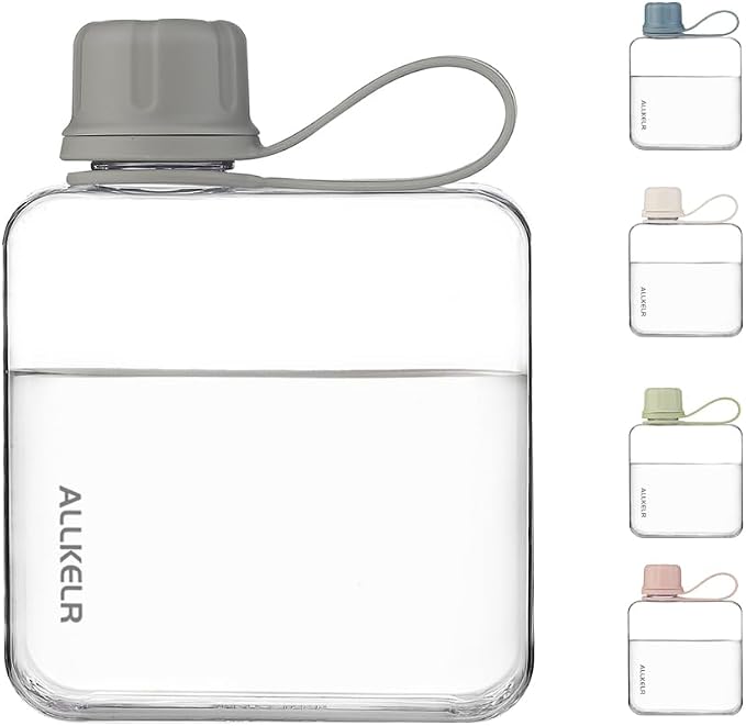 Portable Flat Water Bottle, BPA Free Reusable Tritan Plastic Travel Water - Image 3