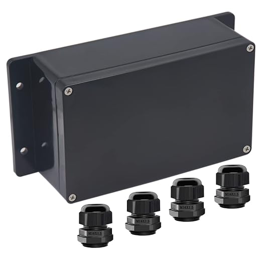 Junction Box IP65 Waterproof ABS Plastic Electrical Project Case Power Junction by Otdorpatio