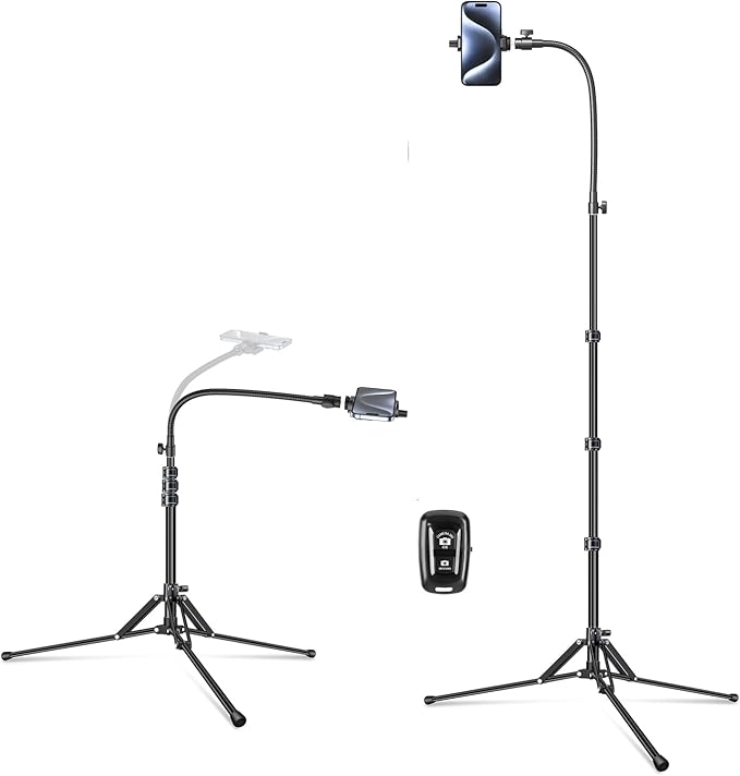 elitehood 6.8 Feet Tall Phone Stand Tripod, Aluminum iPhone Tripod, Adjustable by Builtyourelitelive