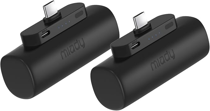Miady 2-Pack 5000mAh Mini Portable Charger by Miady