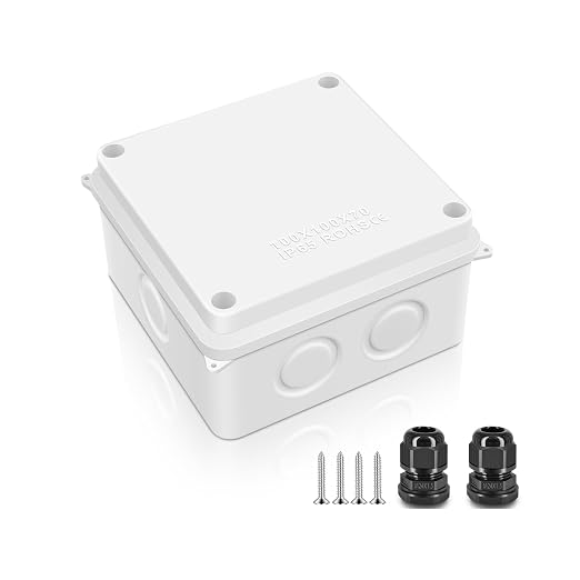 SuperInk IP65 Junction Box, 1PK White Outdoor Electrical Enclosure by SuperInk