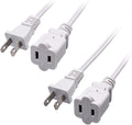 2-Pack Indoor Extension Cord 10FT, 2 Prong Extension Cords White, US by Yeatel