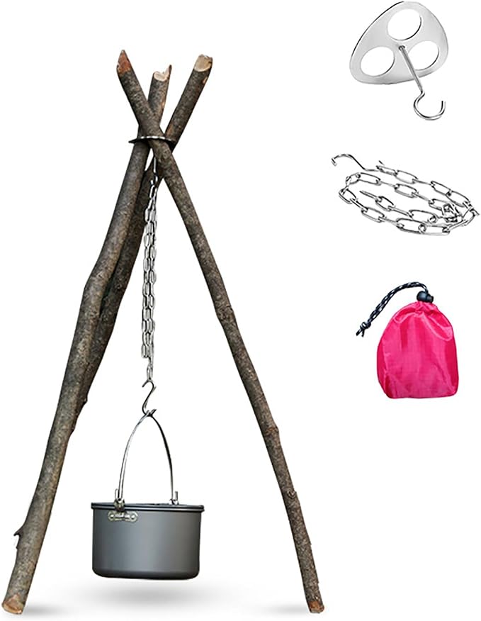 Adjustable Camping Tripod for Cooking by Unknown