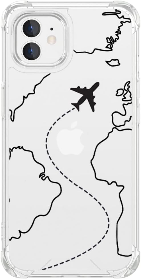 FANXI Minimalist Airplane Travel Map Phone Case Compatible - Image 8