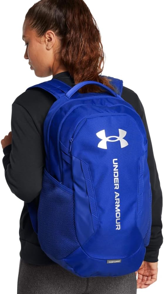 Under Armour Unisex-Adult Hustle 6.0 Backpack, Royal/Royal/Metallic Silver - Image 6