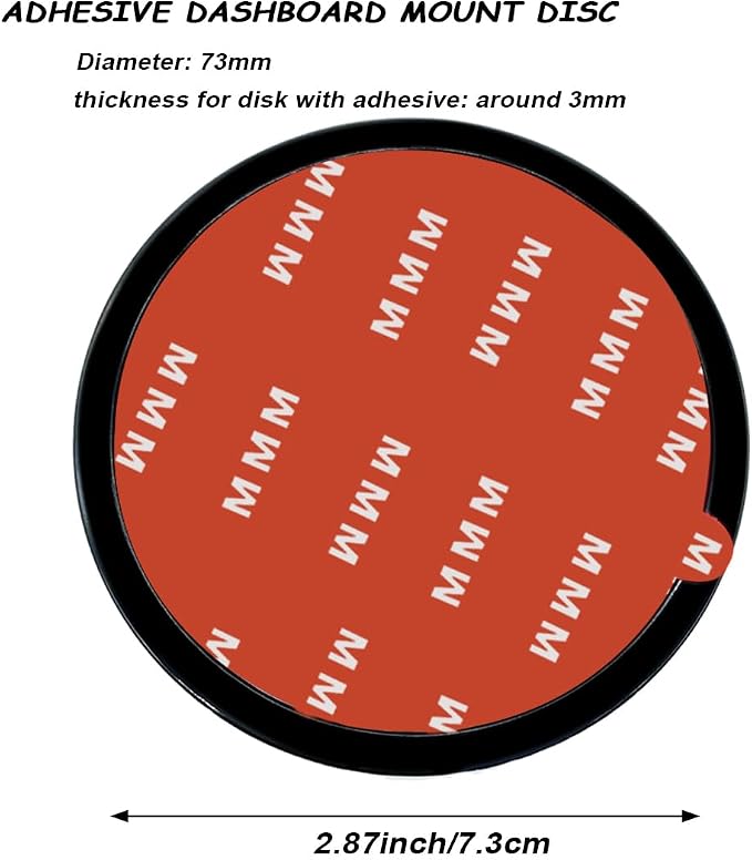 4 Pack 73mm Black Adhesive Dashboard Pad Mounting Disk, Mounting Disk - Image 2