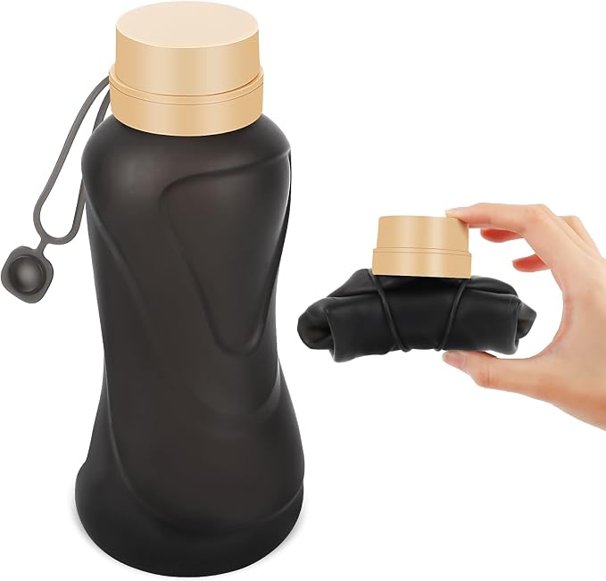 Collapsible Water Bottles, Leak Proof, Reuseable BPA Free Silicone Foldable by HighQualityBetterLife