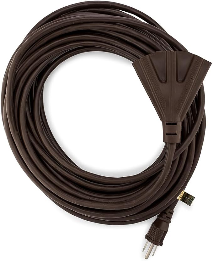 Holiday Lighting Outlet 50-Foot Brown Extension Cord, 3-Prong Indoor & Outdoor by HLOLighting