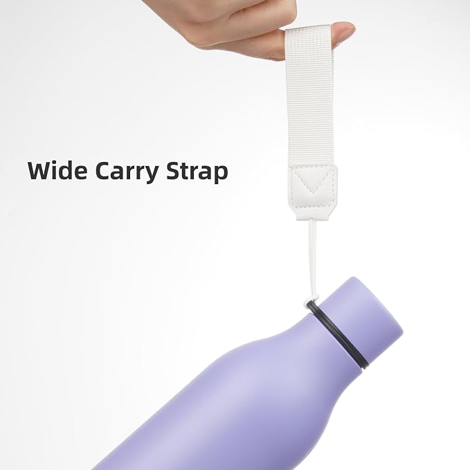 Insulated Water Bottle with Strap, 18 oz Double Wall Stainless Steel Vacuum - Image 4