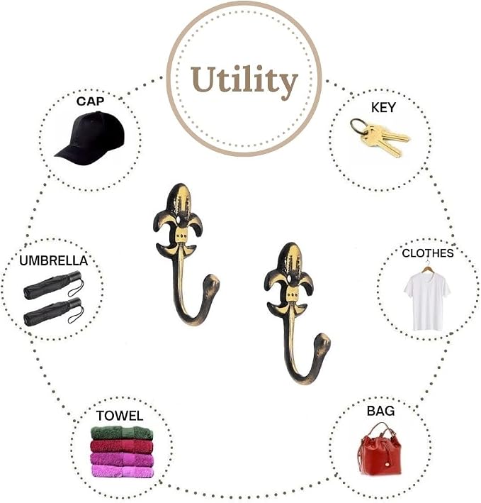 FAPBADRI Multipurpose Hooks, Used to Hang Clothes, Curtain Hold Backs, Colour - Image 4