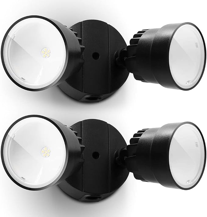 LUTEC 2 Packs P6221B 2000 Lumen 18 Watt 28 LED Dual-Head Flood Light Outdoor - Image 8
