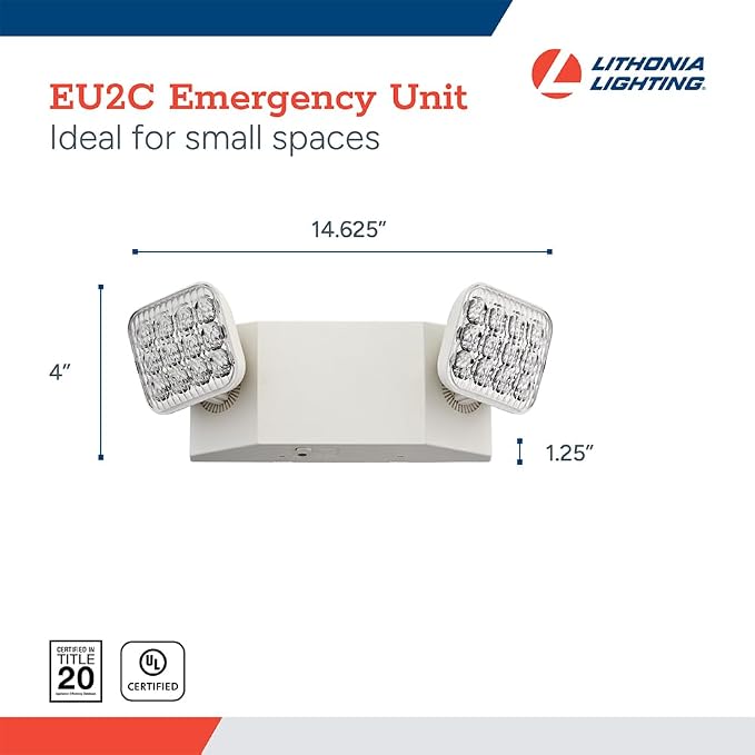 Lithonia Lighting Basics LED Emergency Light, Dual Adjustable Heads, Wall Mount - Image 4