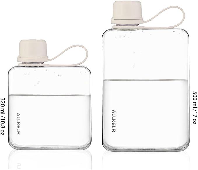 Portable Flat Water Bottle, BPA Free Reusable Tritan Plastic Travel Water - Image 4