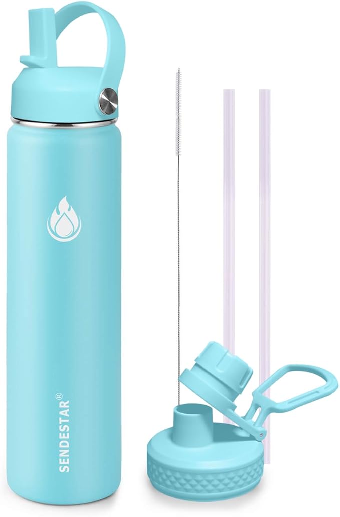 SENDESTAR Stainless Steel Wide Mouth Water Bottle 24oz Double Wall Vacuum by Sendestar