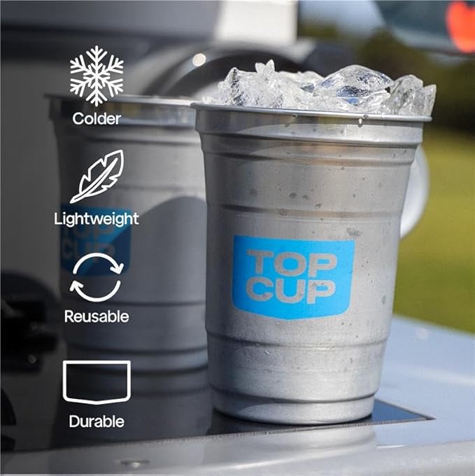 Top Cup – 16 Ounce, Reusable Aluminum Party Cups | Cold-Holding, Recyclable - Image 2