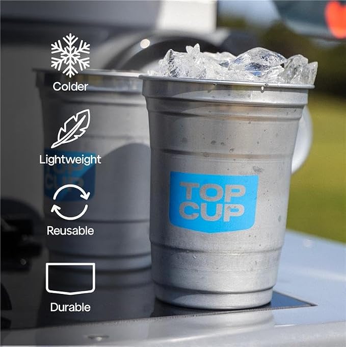 Top Cup – 24 Ounce, Reusable Aluminum Party Cups | Stealth Design | Cold-Holding - Image 2